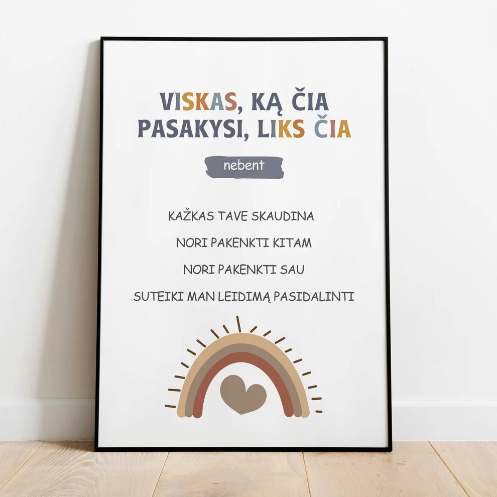“Ramybės Kampelis” 30 plakatų vaiko emociniam intelektui ugdyti